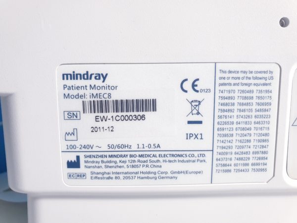 MINDRAY iMEC 8 iMEC8 Überwachungsmonitor EKG SpO2 NIBP 2 x Temp