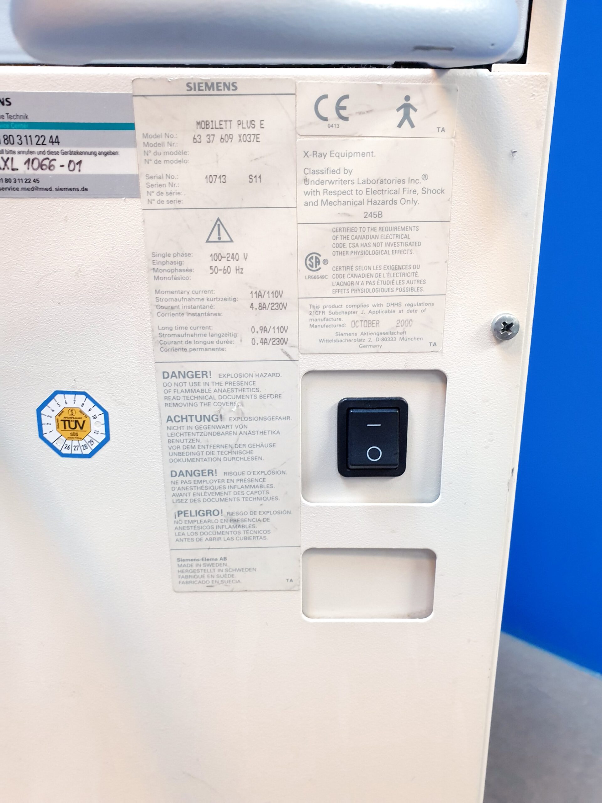 Siemens Mobilett Plus E Portable X-Ray Vollfunktionsfähig – Bild 16