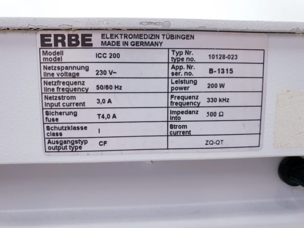 Erbe ICC 200 HF-Gerät mit Endocut – Bild 11