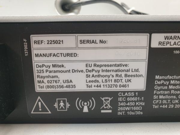 Depuy Mitek  VAPR 3 225021  Generator W Foot Control 225023 – Bild 7