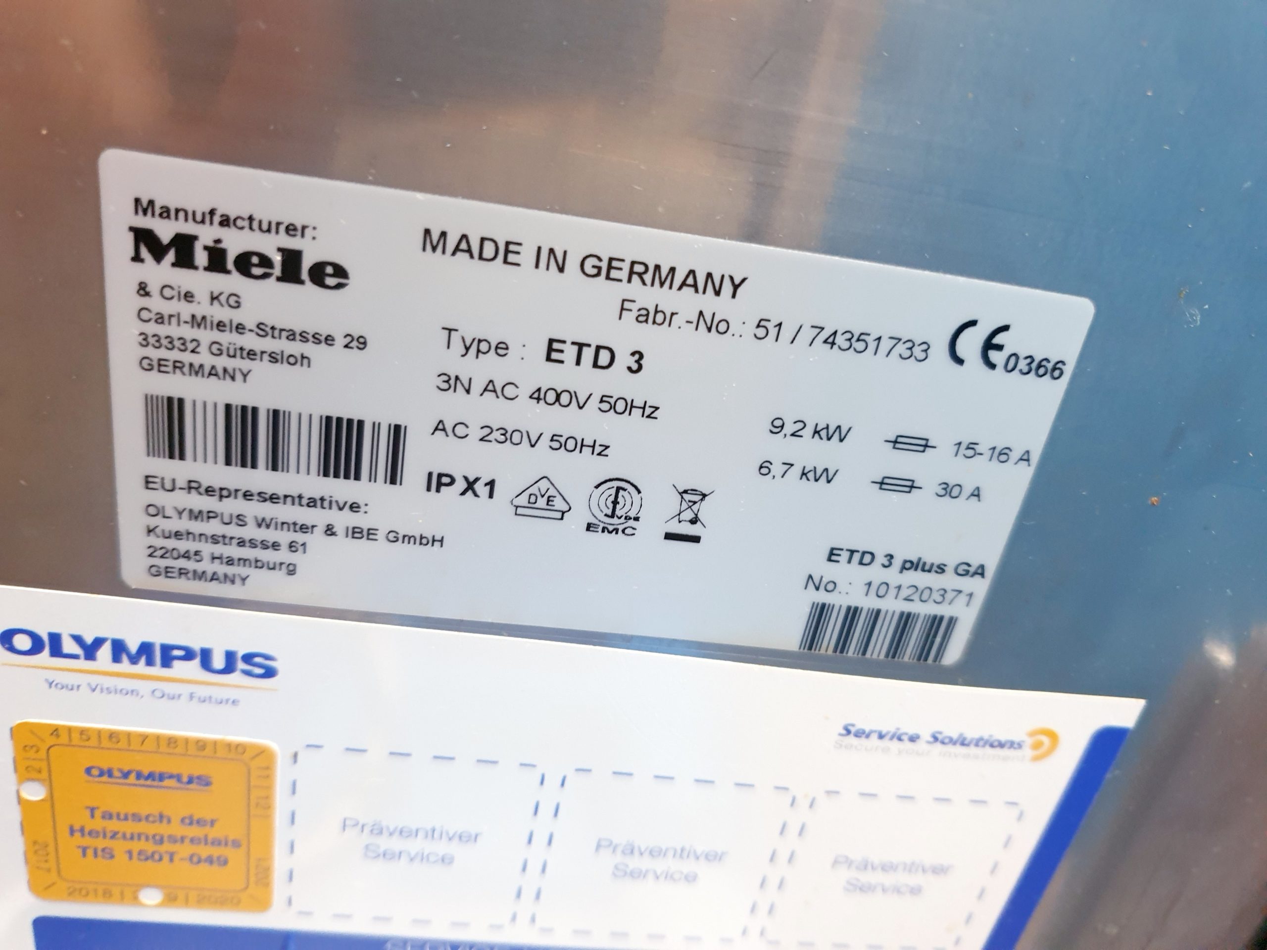 Olympus Miele ETD3 PLUS GA Thermodesinfektor – Bild 26