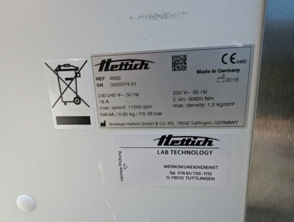 Hettich 4950 ROTIXA 500 RS Standzentrifuge, gekühlt – Bild 13