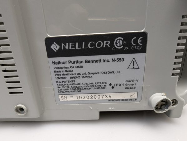 Nellcor N-550 Pulsoximeter Patientenmonitor -Ohne Sensor – Bild 9