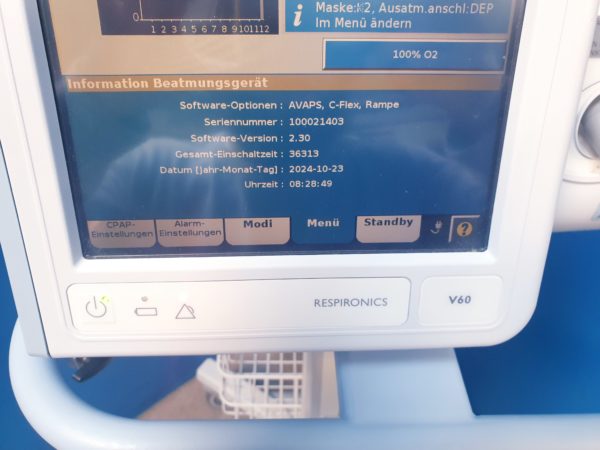 Philips Respironics V60  V 60 Beatmungsgerät Fahrbar – auf Fahrbarem Gestell – Bild 6