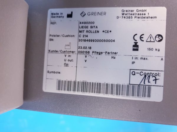 Greiner 44902000 Variationsliege Liege Sita mit Rollen  Dom 2018 – Bild 13