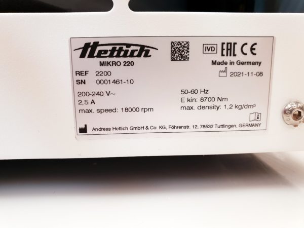 Hettich MIKRO 220 - Zentrifuge - Defekt - Ohne Rotor – Bild 9