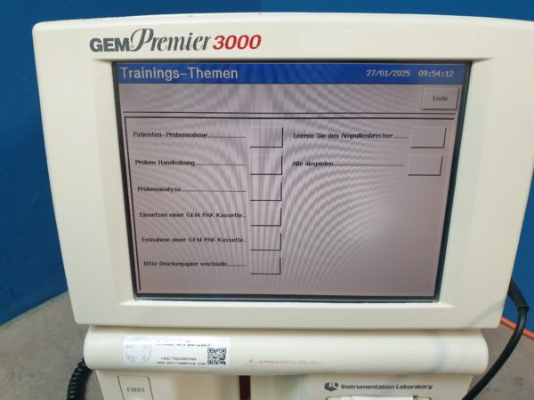 GEM Premier 3000 Blutgas Elektrolyt-Analysatoren – Bild 5