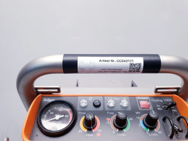 Dräger - Drager Oxylog 1000 Beatmungsgerät - Notfallbeatmungsgerät – Bild 2