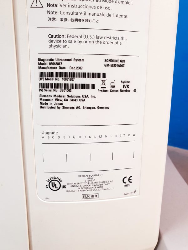 Siemens SONOLINE G20 SLC. 3.5 Konvex, 7.5 Linear – Bild 18