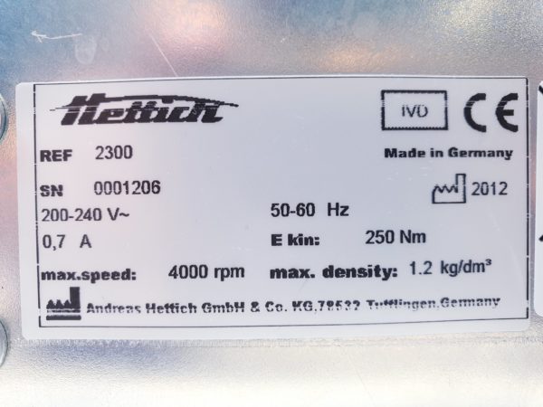 Hettich EBA 270 - EBA270  Ref 2300 Tischzentrifuge - Zentrifuge – Bild 13