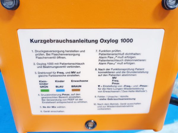 Dräger – Drager Oxylog 1000 Beatmungsgerät – Notfallbeatmungsgerät – Bild 11