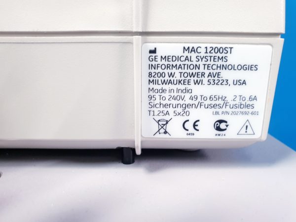 GE MAC 1200 ST 1200ST EKG Gerät mit Sauganlage auf fahrbarem Gestell – Bild 10