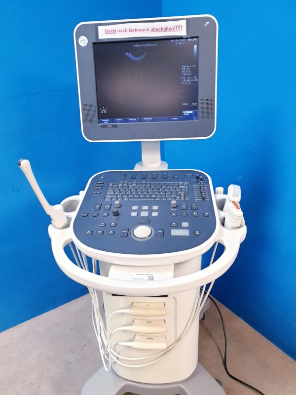 Philips HD 5 HD5 + C5-2 + C8-4v  + L12-3 – Gynmaschine  Farbdoppler – Bild 3