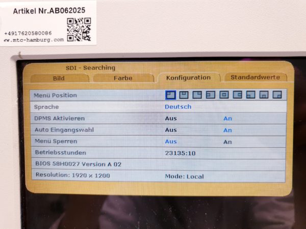 Karl Storz SC-WU23-A1511 Monitor mit Netzteil für die Endoskopie – Bild 8
