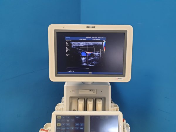 Philips iE33 – IE33 + S5-1 Echo + L11-3 Linear Sonde + Kardiomaschine + C5-1 Konvex  Kardio Ultraschallgerät – Bild 5