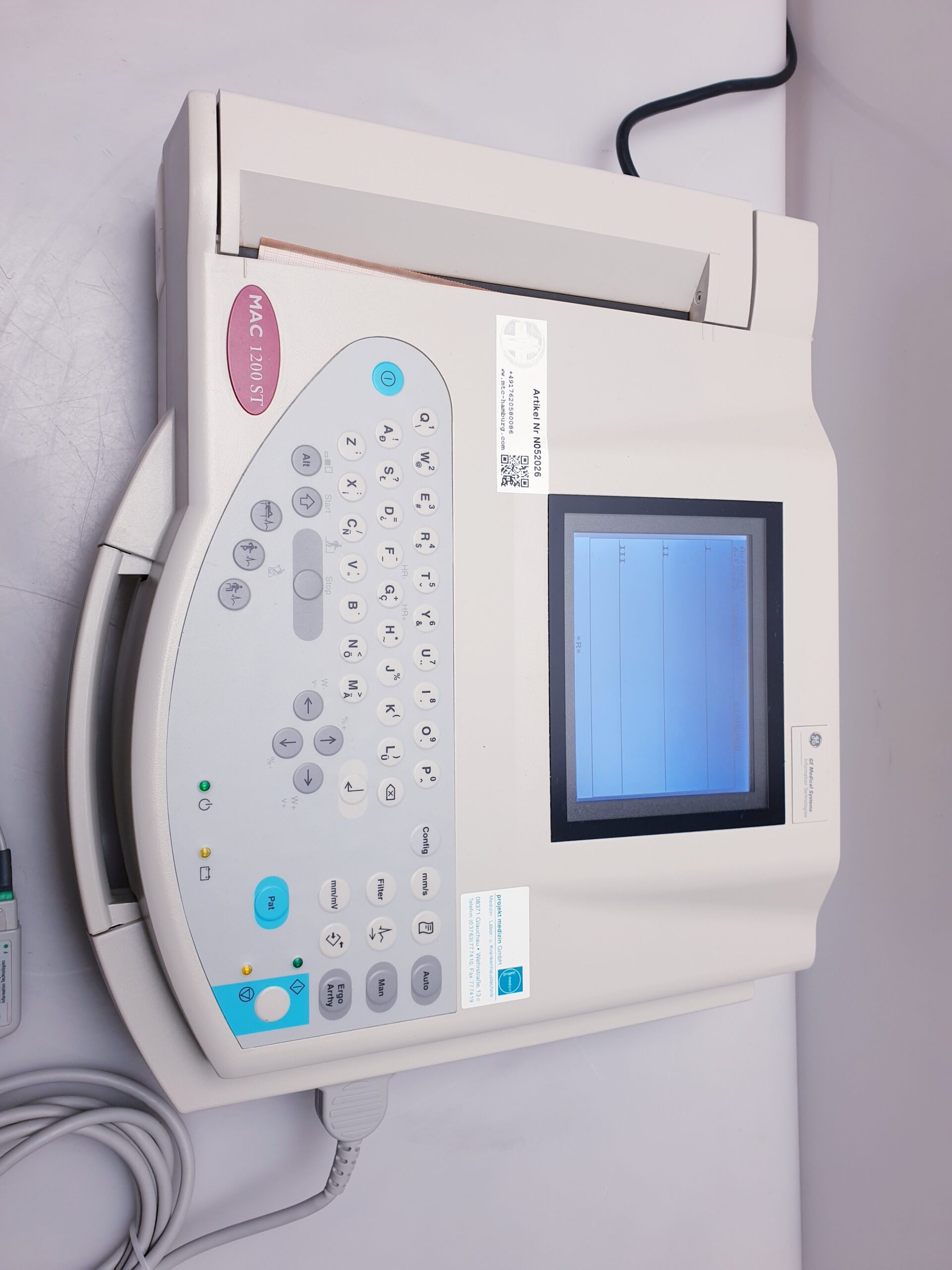GE mac 1200 - MAC1200 EKG - Ohne Ableitungskabel – Bild 3