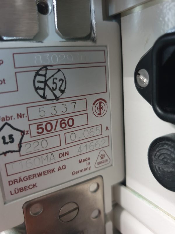 Draeger Sulla 808V  808 V Iso, Ventilog 2 , Kreisteil Barlog A – Bild 10
