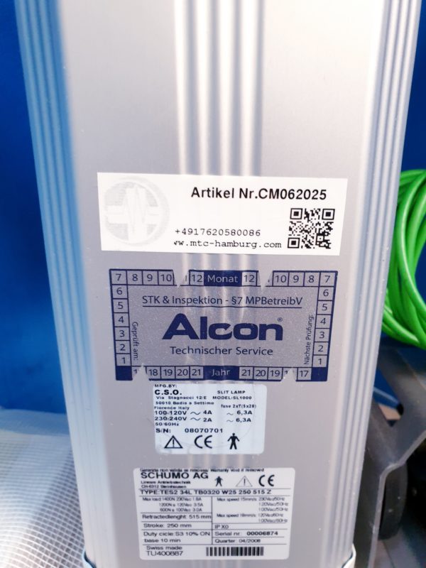 ALCON SL 1000 - SL1000 SLIP LAMP Spaltlampe  12,5  +  EyeLite Adapter  + – Bild 2