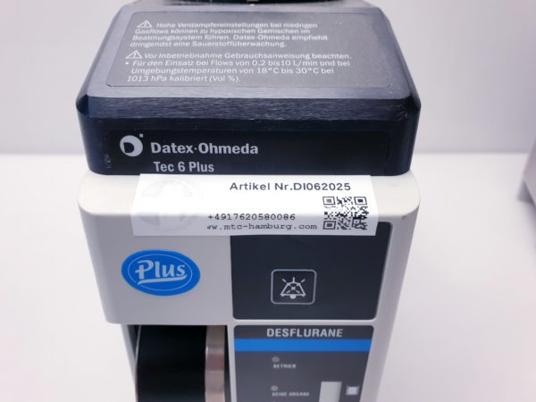 Datex Ohmeda Tec 6 Plus Desflurane – Bild 5