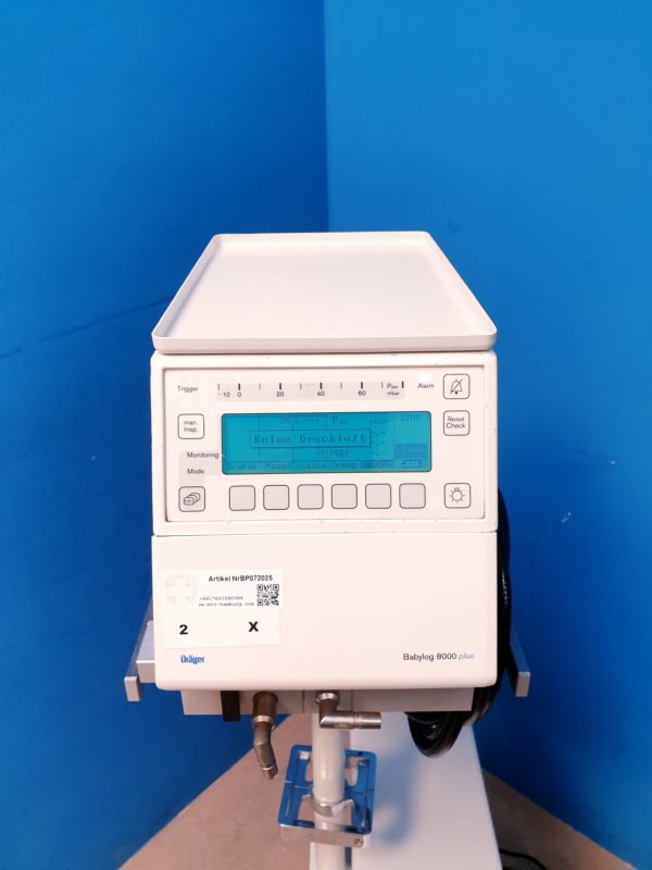 Dräger 8000 plus Beatmungsgerät Dräger Babylog+fahrbarem Stativ – Bild 5