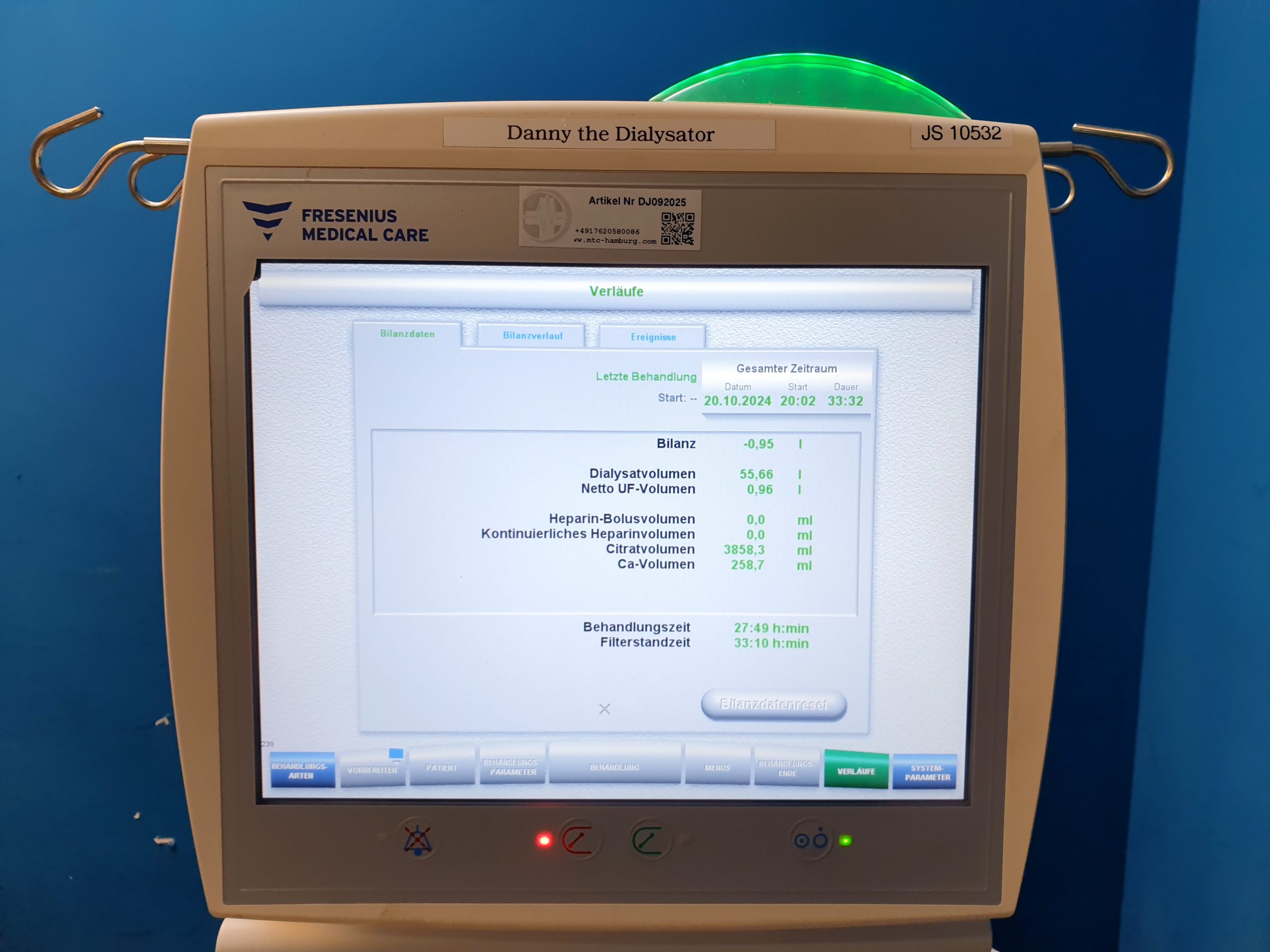 Fresenius multifiltratePRO - Dialysegerät - Fresenius Multi Filtrate PRO – Bild 10