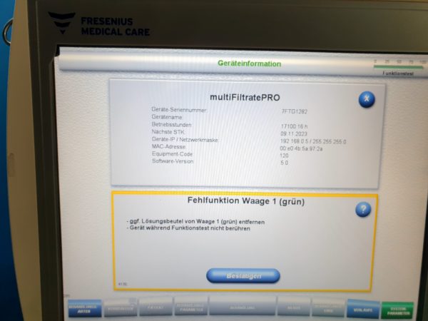 Fresenius multifiltratePRO - Dialysegerät - Fresenius Multi Filtrate PRO – Bild 11