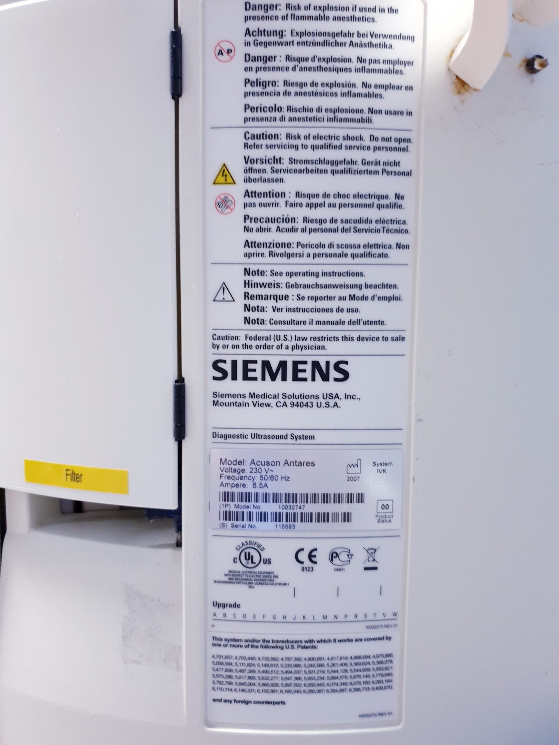Siemens Acuson Antares Ultraschall Gerät mit 3 Sonden CH4-1 + PX4-1 + VFX9-4 – Bild 31