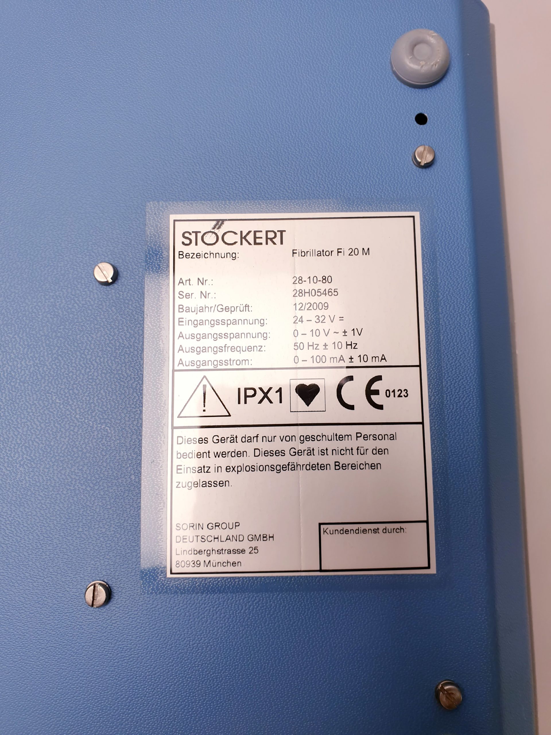 Sorin Stöckert - Stoeckert DEFIBRILLATOR FI 20 M - 28-10-80 – Bild 14