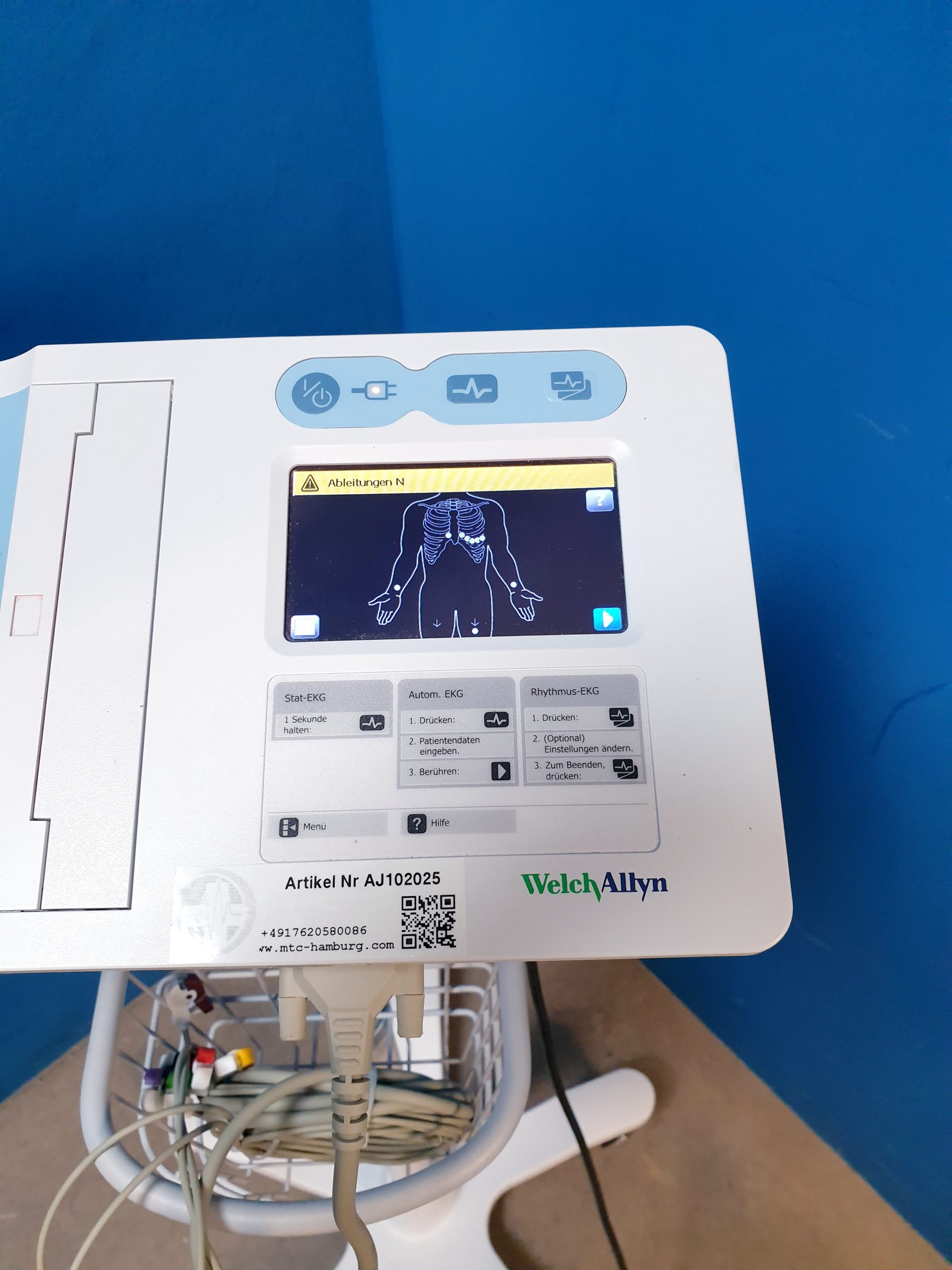 Welch Allyn Ref 405881 EKG mit Ableitungskabel – Bild 3