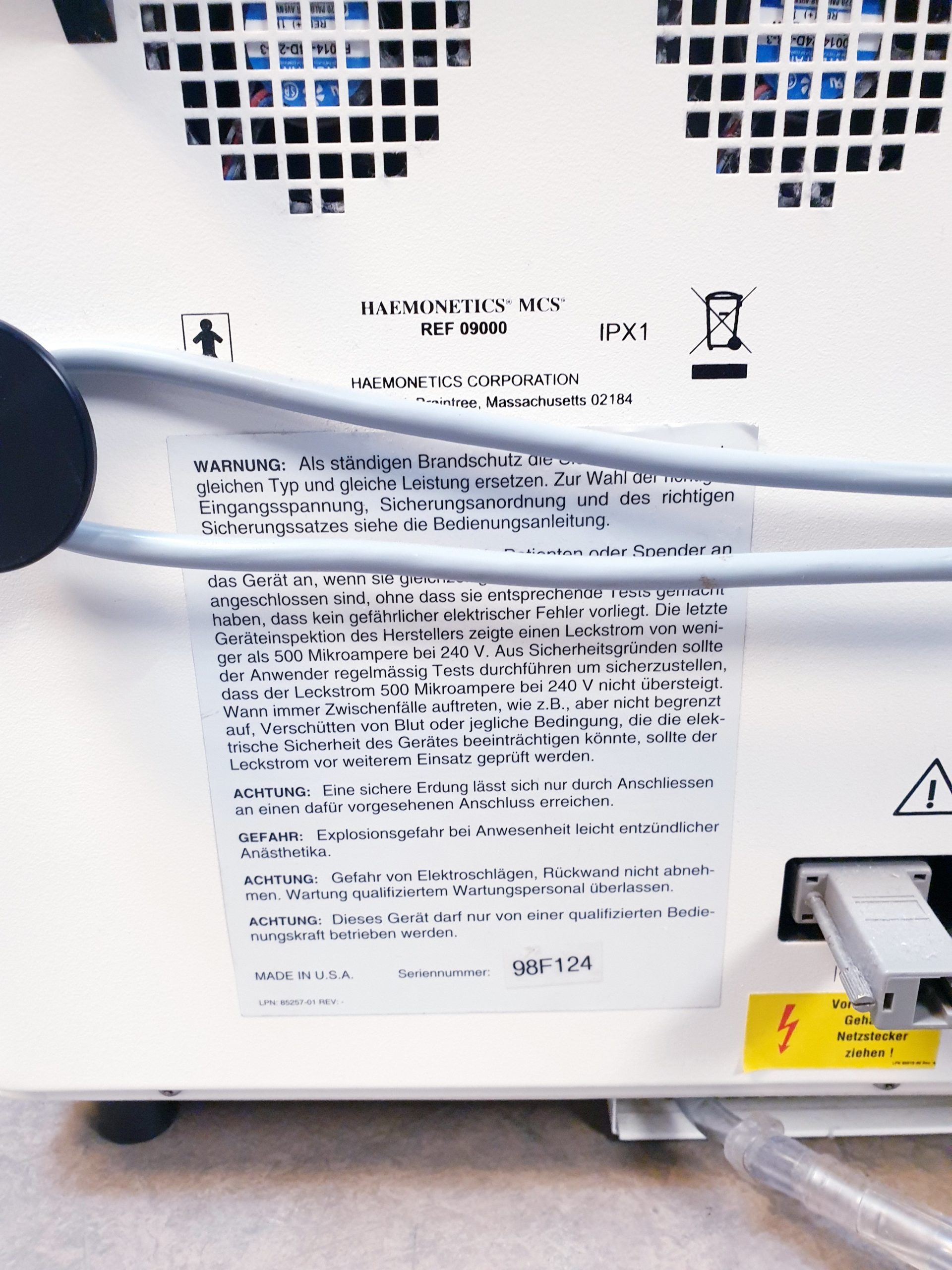 HAEMONETICS MCS plus 9000 Apheresesystem – Bild 18