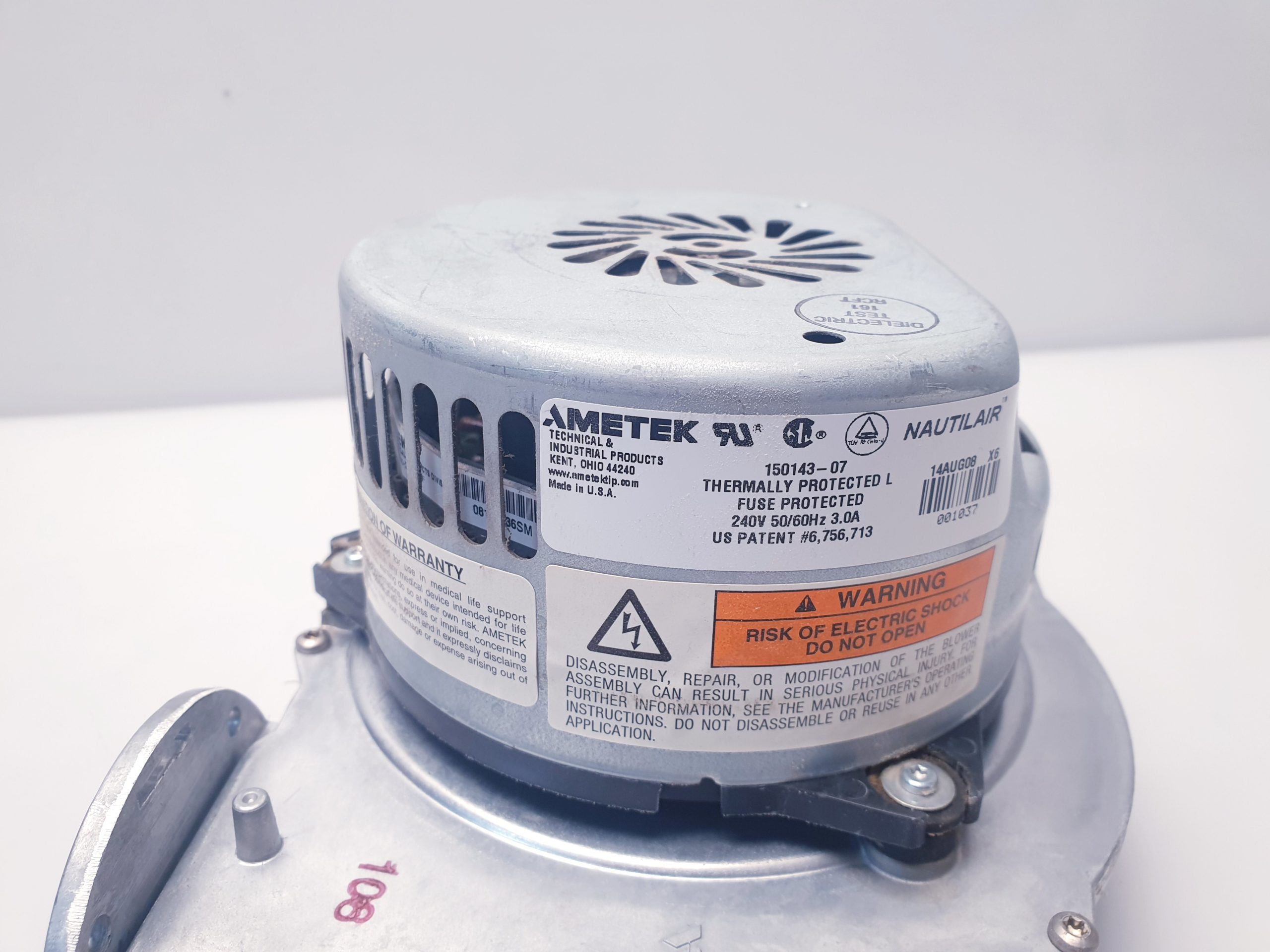 Ametek lr nautilair 150143-07 14aug08 x6 combustion blower ,, Verbrennungsgebläse – Bild 4