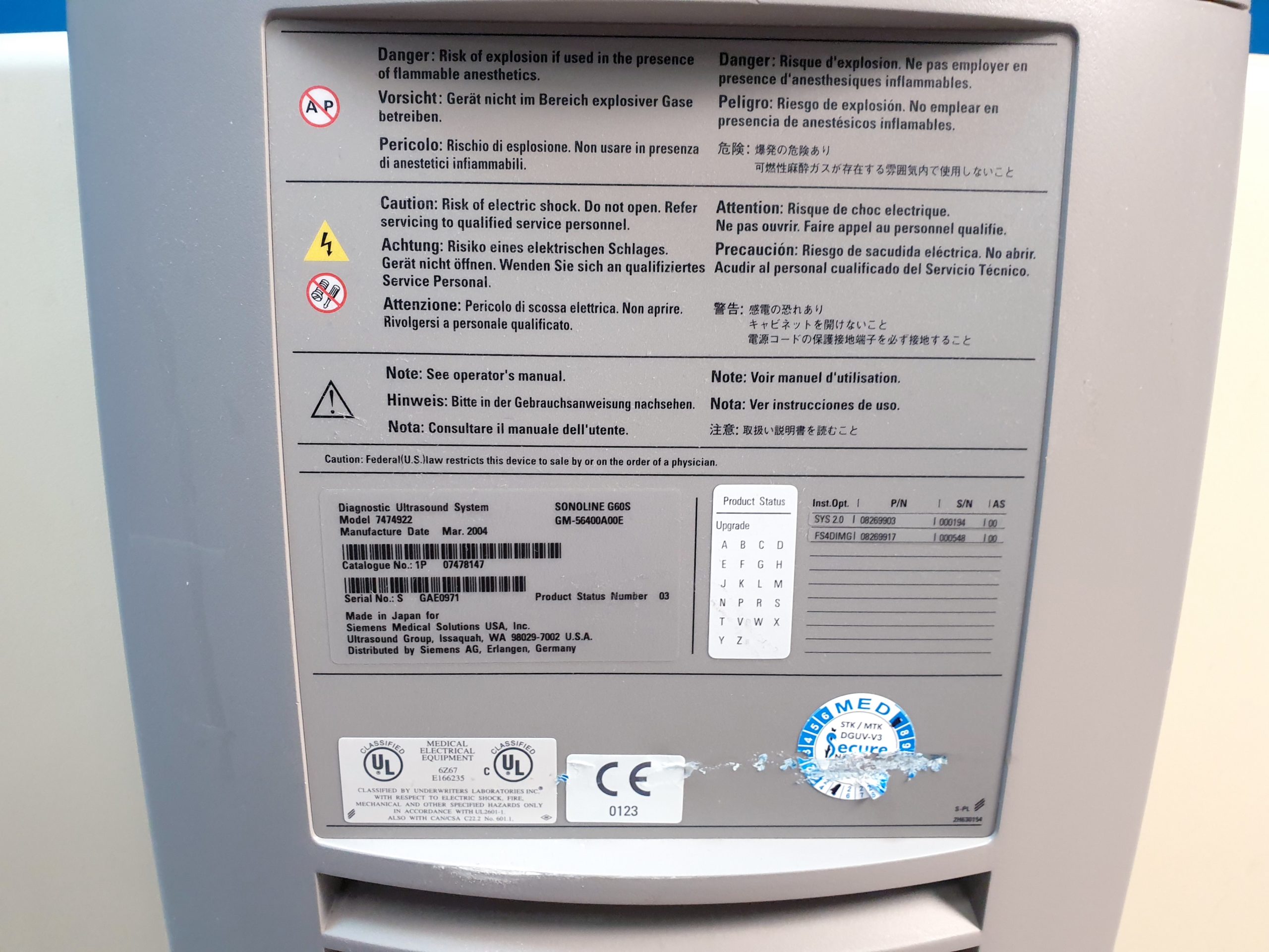 Siemens SONOLINE G60S Ultraschallgerät mit Sonden VF13-5 + C6-2 – Bild 13