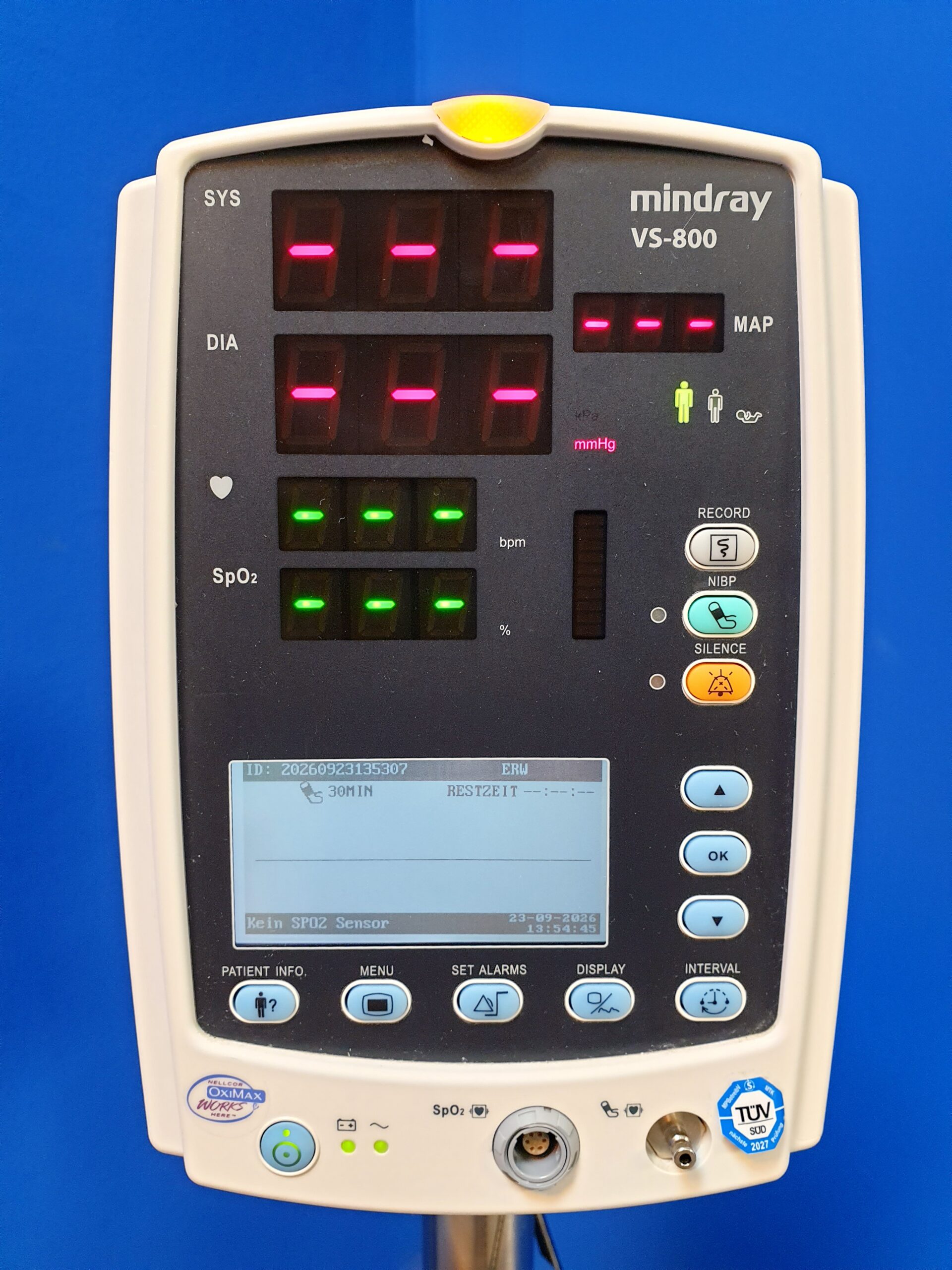 Mindray VS-800 Vital VS 800 - VS800 Signs Monitor ÜBERWACHUNGSMONITOR NiBp + SpO2 Ohne Zubehör auf Bahrbarem Gestell – Bild 4