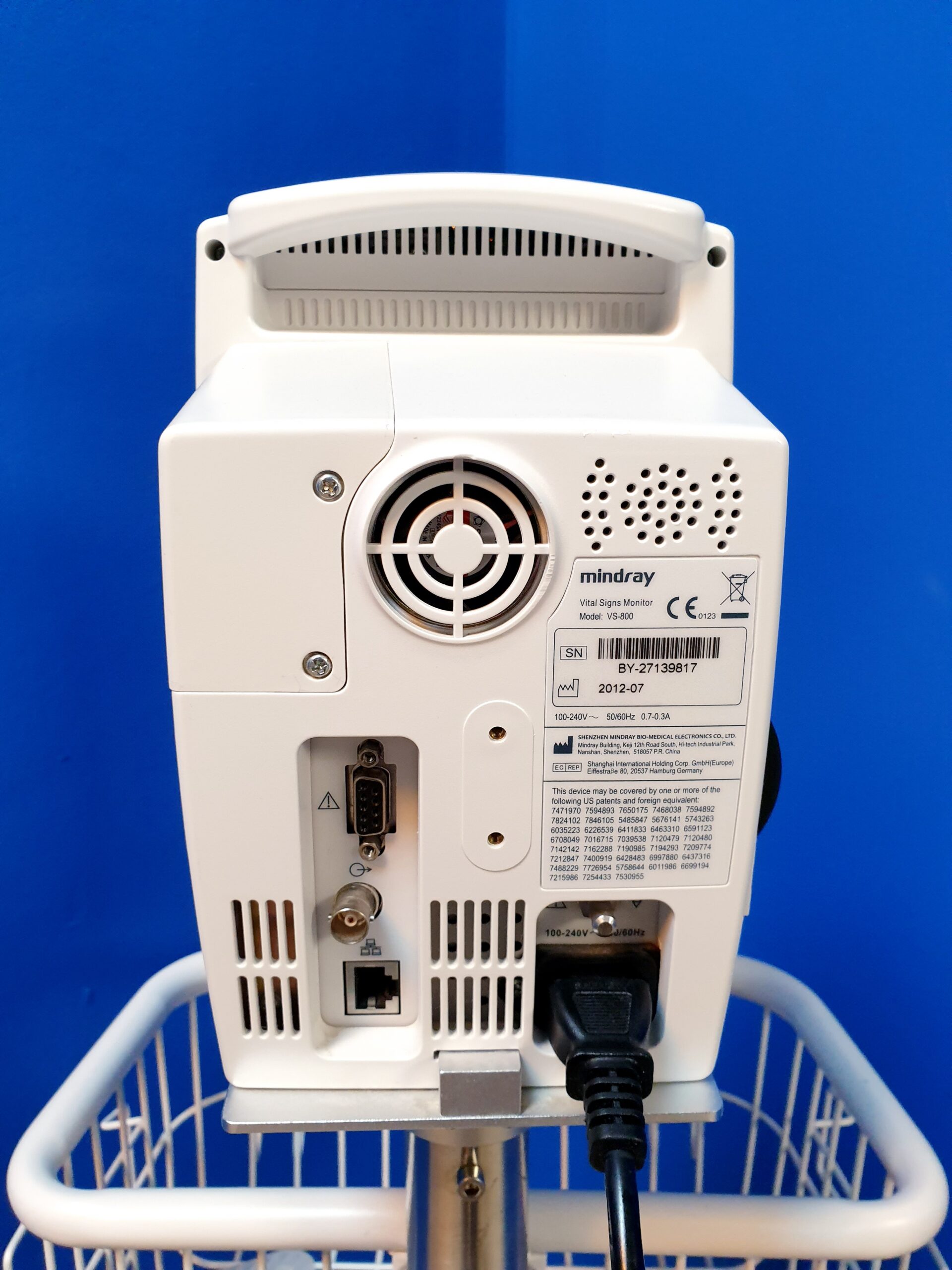 Mindray VS-800 Vital VS 800 - VS800 Signs Monitor ÜBERWACHUNGSMONITOR NiBp + SpO2 Ohne Zubehör auf Bahrbarem Gestell – Bild 7