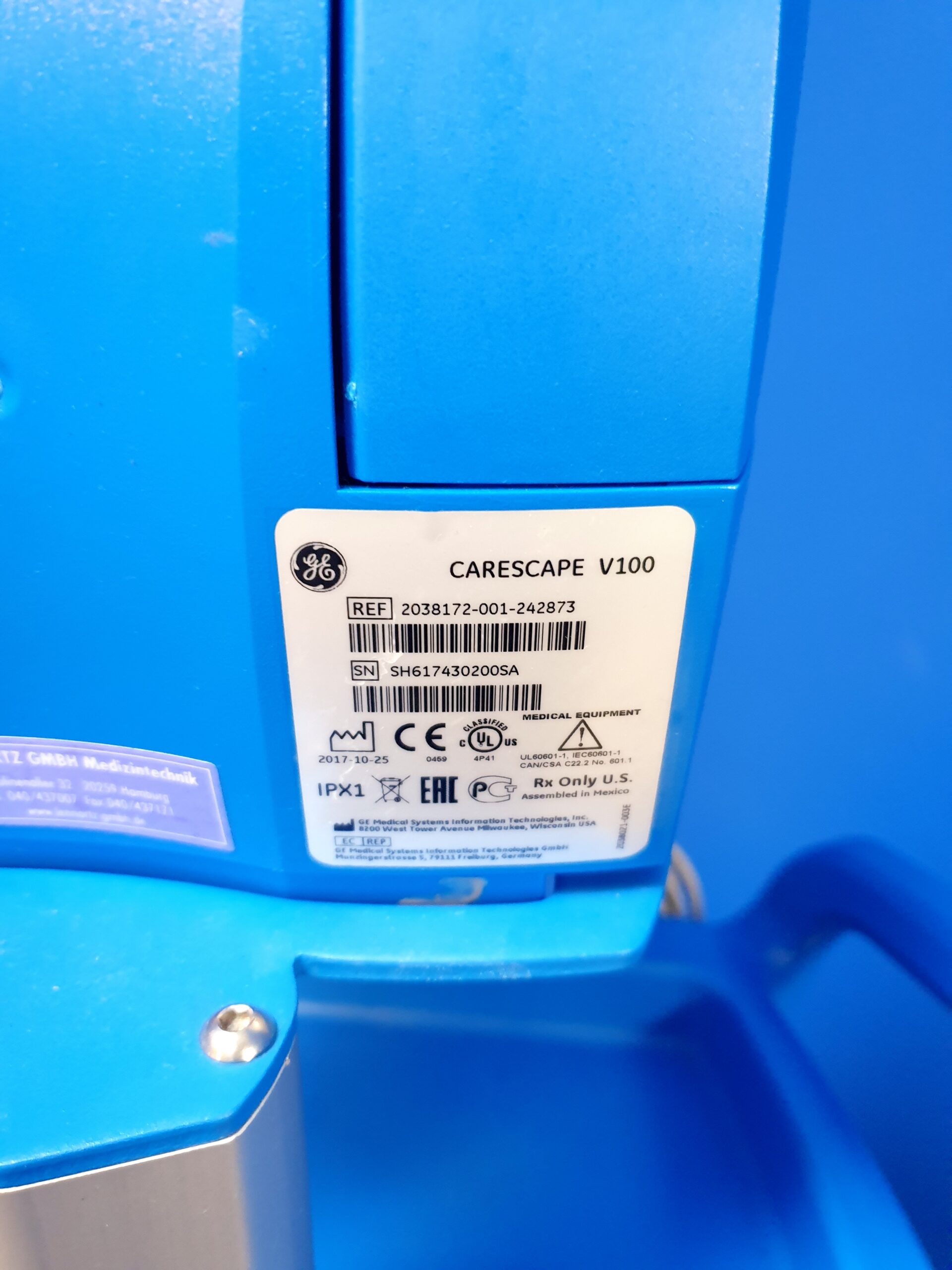 GE V100-V 100 Patientenmonitor Überwachungsmonitor mit Zubehör – Bild 7