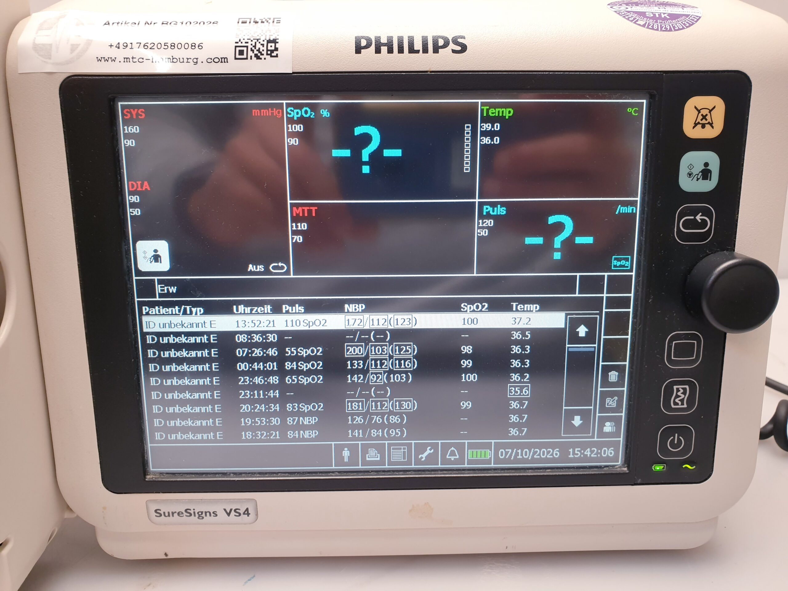 Philips SureSigns VS4 VS 4 Überwachungsmonitor – Bild 9