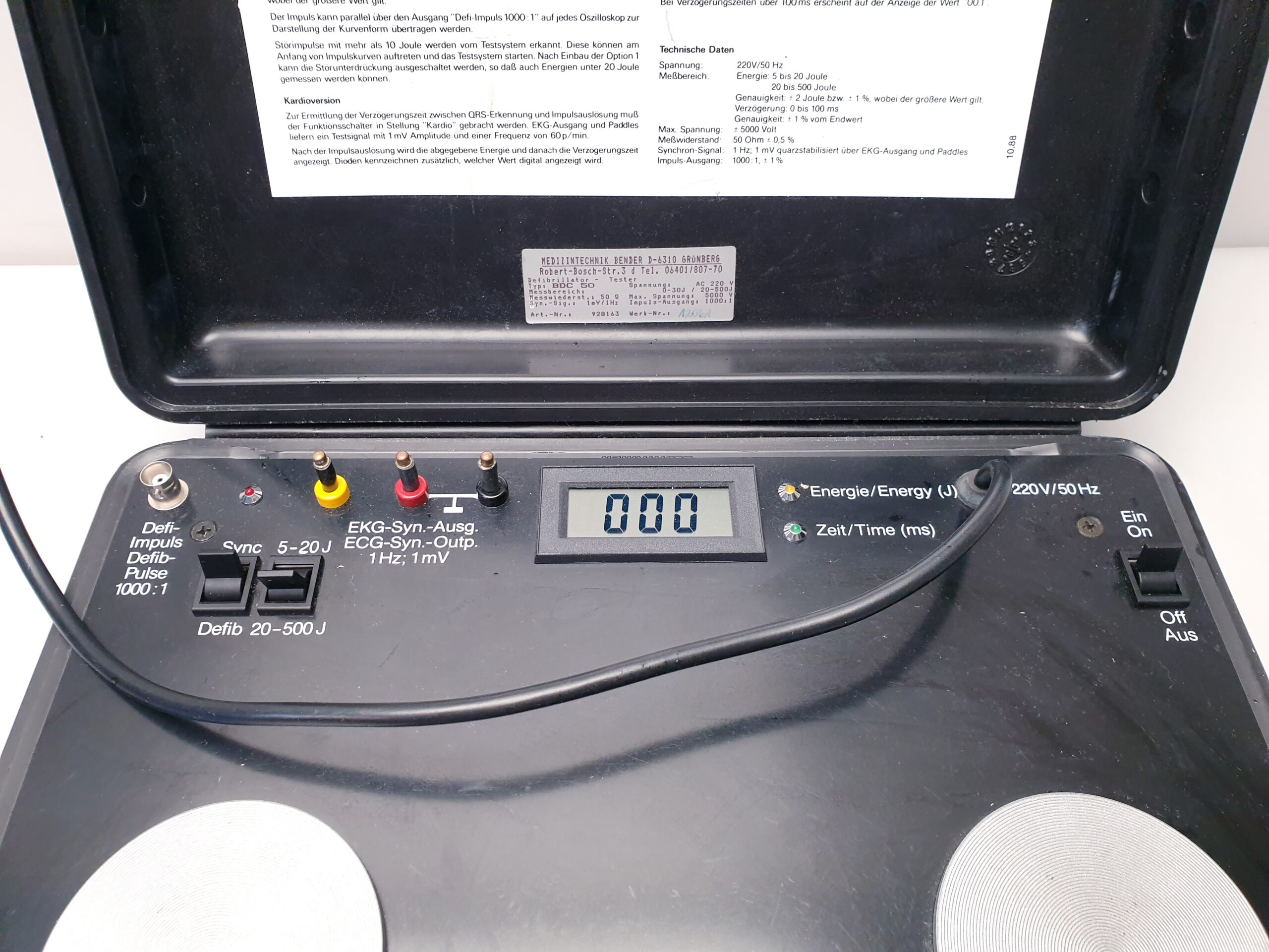 Bender BDC-50 Defibrillator-Tester - – Bild 5
