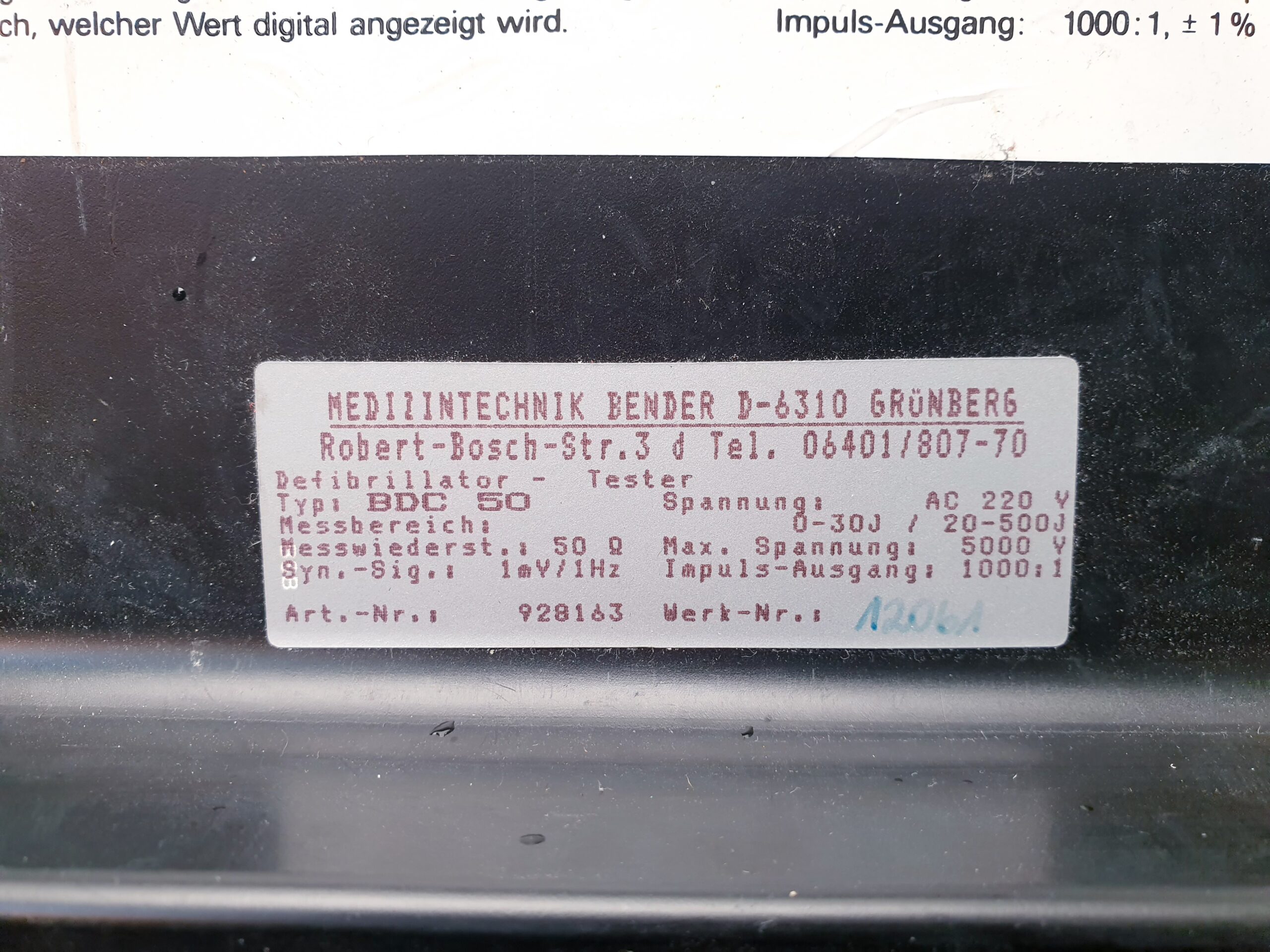 Bender BDC-50 Defibrillator-Tester - – Bild 7
