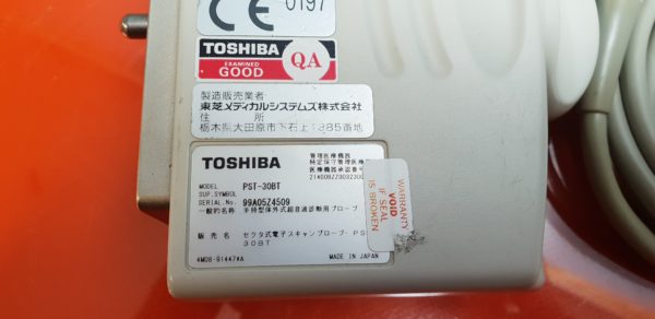 Toshiba PST-30BT Heart Ultrasound Transducer  Sector Array Transducer (2-5 MHz).For cardiac applications