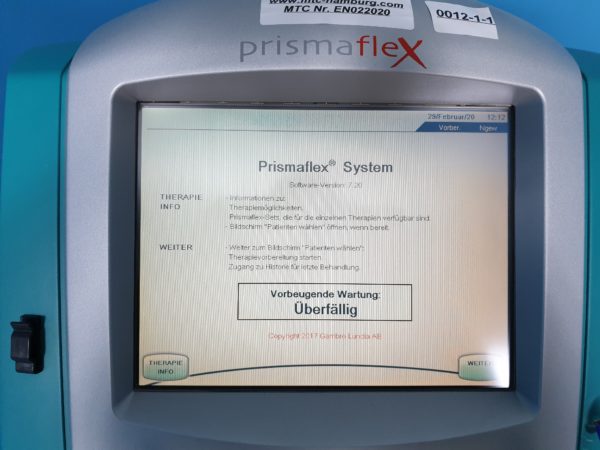 Gambro Prismaflex Dialyse Gerät Blutreinigungsgerät, Dialysis Machine
