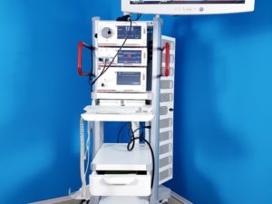 Wolf Laparaskopie Turm Endocam Logic HD, Highlight X300, Highflow 45