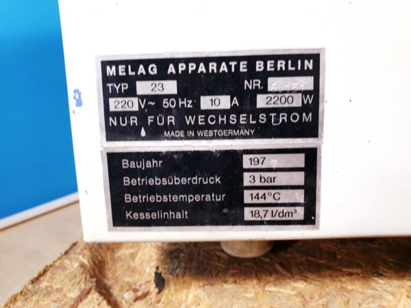 Melag Autoklav / Sterilisator / Dampfsterilisator Melag 23