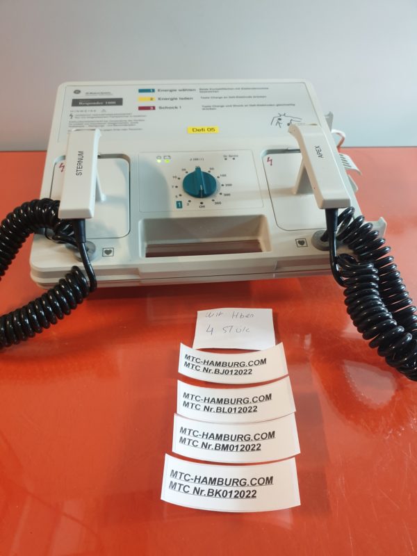 GE Healthcare Hellige Marquette Responder 1000 Defibrillator - Netzbetrieb - Akkuleistung ist uns unbekannt--