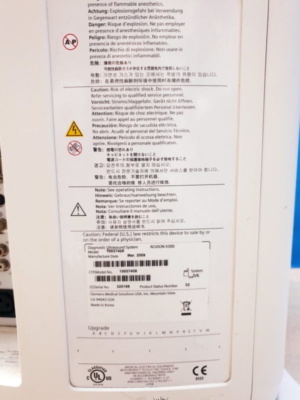 SIEMENS X300 // X 300 CH5-2 + P4-2 Sonden + VF10-5 Linear  - Konvex  + Echo +  Linear - Kardiomaschine DOM 2009