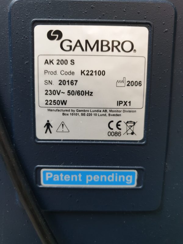 Gambro AK 200 S // AK200S //  Dialysegerät dialysis machine Hämofiltration Dialysesystem