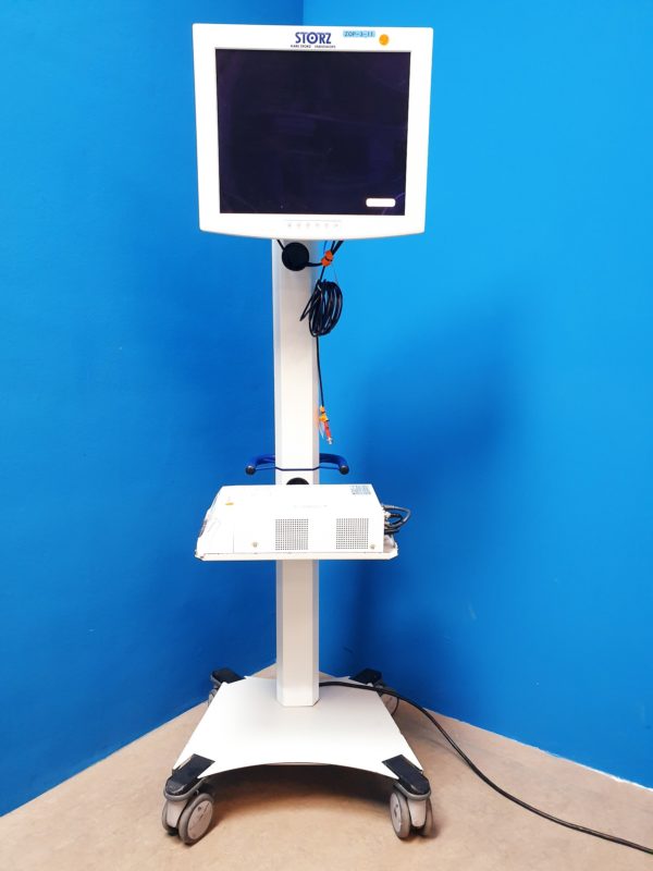 Karl Storz 20020025 Monitorträger  mit SC-SX19-A1A11 Monitor   und  UP-25MD Printer  Fahrbar