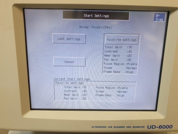 TOMEY  UD-6000 Ultrasound Ultrasonic AB Scanner and Biometer