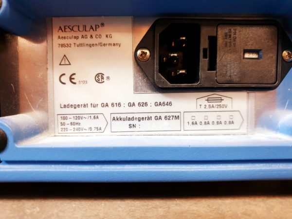 AESCULAP GA 627M Ladegerät für GA 616; GA 626 , GA 646 mit 06 Akkus