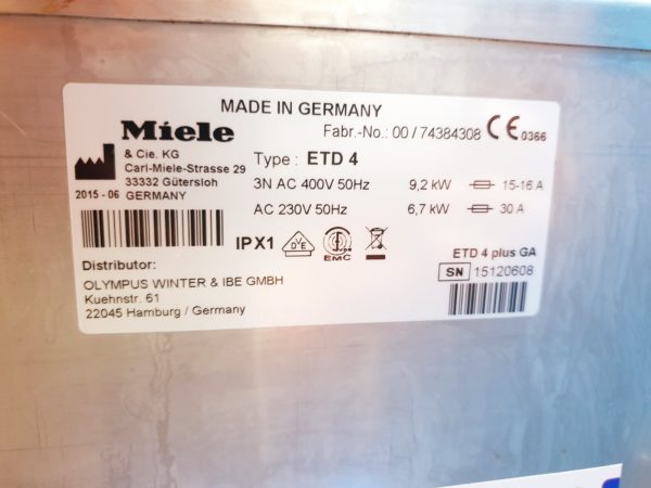 Olympus Miele ETD 4 // ETD4  Plus GA // ETD4 PLUS GA DOM 2015