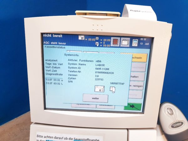 Siemens RAPIDPoint 405 Blood Gas Analyzer System